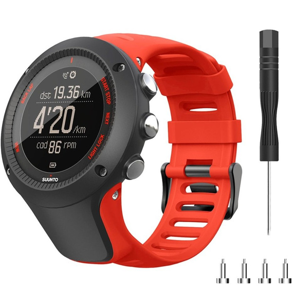 Pasek Silikonowy do Suunto Ambit 1/2/3/2S/2R/3P/3S/3R, Czerwony