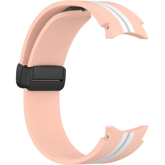 Pasek Silikonowy do Samsung Galaxy Watch 4/5/6/7/FE 40/42/43/44/45/46/47mm, Różowy / Biały