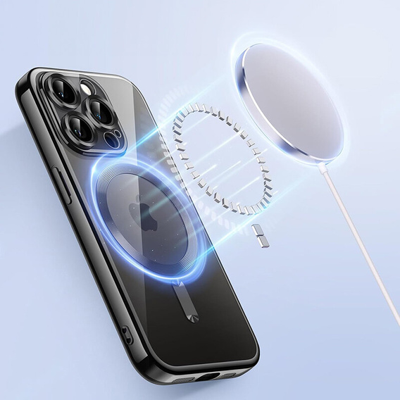 Etui do iPhone 15 Pro Max, Electro MagSafe, czarne + Szkło na ekran