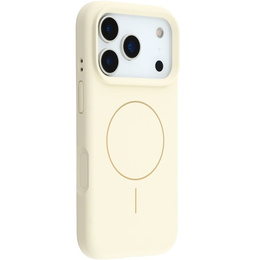 Etui silikonowe do iPhone 17 Pro Max - kompatybilne z MagSafe, antywstrząsowe, beżowe