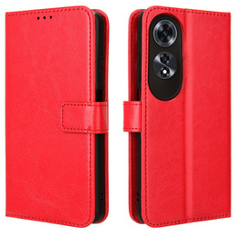 Etui z klapką do Oppo A60, Crazy Horse Wallet, czerwone
