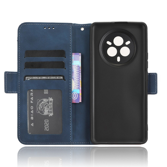 Etui z klapką do Realme 14 Pro 5G, Card Slot, granatowe