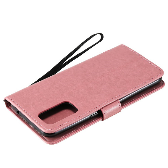 Etui Wallet do Oppo Reno5 5G, Tree and Cat, Pink