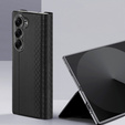 Etui Dux Ducis Bril Series do Samsung Galaxy Z Fold7 5G – czarne, skórzane, z funkcją podstawki