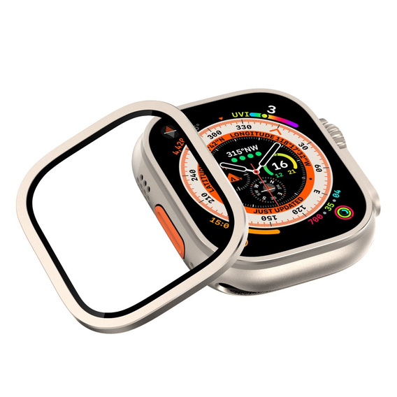 Szkło Hartowane z Ramką do Apple Watch Ultra 1/2/3 49mm, Tytanowe