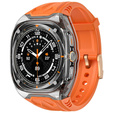 Pasek silikonowy z obudową ochronną do Samsung Galaxy Watch Ultra 47mm (2025 / 2024) – pomarańczowy, antywstrząsowy
