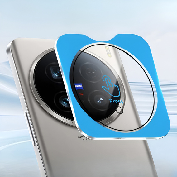 2x Szkło hartowane na aparat z ramką do montażu do Vivo X200 Pro 5G, czarne