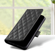 Etui z klapką do Samsung Galaxy A16 / A16 5G, Rhombus Crossbody Leather, czarne