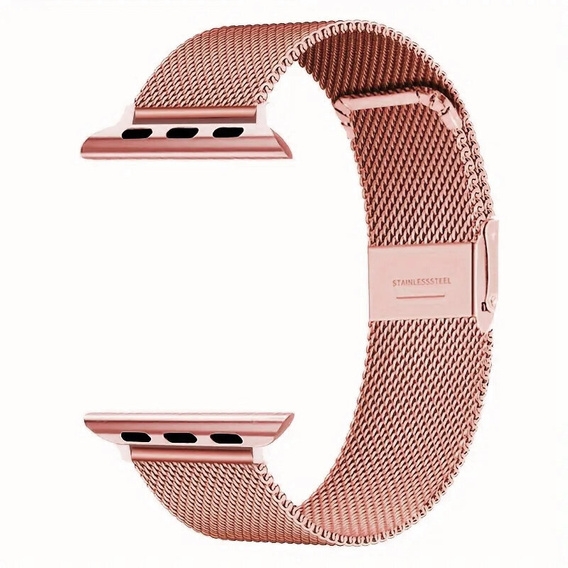 Bransoleta + Etui z Osłoną na Ekran do Apple Watch 10/11 42mm, Różowa