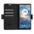 Etui do Motorola Moto G24 / G24 Power / G04, ERBORD Glossy Litchi, portfel z klapką, czarne