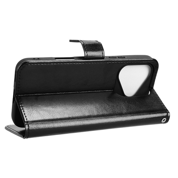 Etui z klapką do Honor 400 Lite, Crazy Horse Wallet, czarne