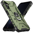 Etui pancerne do Samsung Galaxy A14 4G/5G, z ringiem, zielone