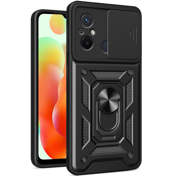 Etui pancerne do Xiaomi Redmi 12C, CamShield Slide, czarne