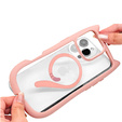 Etui do iPhone 16 Pro Max, do MagSafe, Cute Cat, różowe + Szkło na ekran
