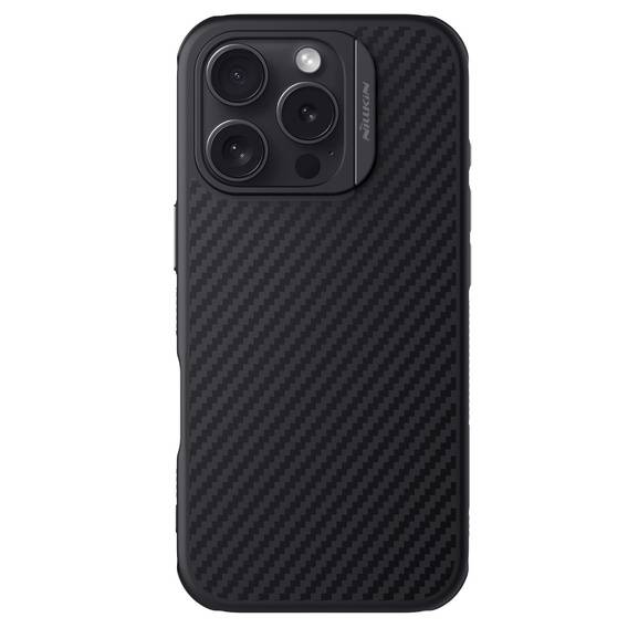Etui do iPhone 16 Pro, pancerne Nillkin, Carbon Fiber, do Magsafe, czarne