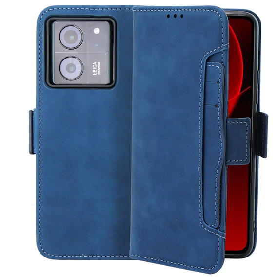 Etui z klapką do Xiaomi 13T / 13T Pro, Card Slot, niebieskie