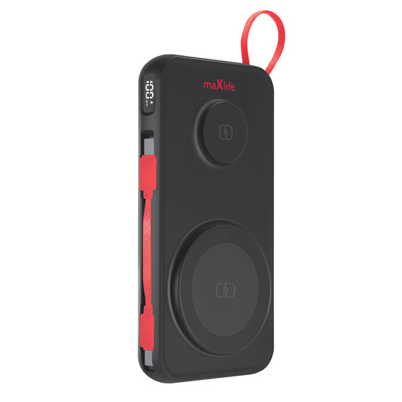 Power Bank Maxlife do iPhone Apple Watch AirPods, MXPB-08 10000 mAh, do MagSafe, czarny