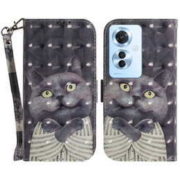 Etui z klapką do Oppo Reno 11F 5G, Wallet, cat