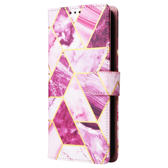 Etui z klapką do Xiaomi Redmi Note 13 Pro 4G / Xiaomi Redmi Note 14S / Xiaomi Poco M6 Pro 4G, Wallet, Marble fioletowe