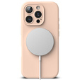 Etui Ringke do iPhone 16 Pro, Silicone MagSafe, różowe + Szkło Hartowane 9H