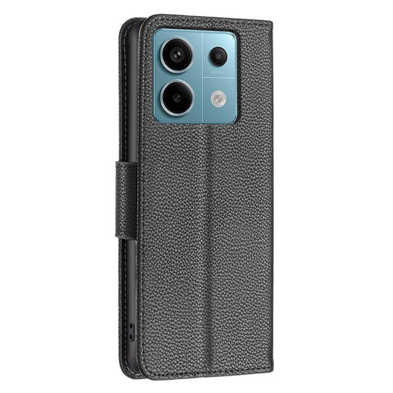 Etui z klapką do Xiaomi Redmi Note 13 Pro 5G, Wallet Litchi Leather, czarne