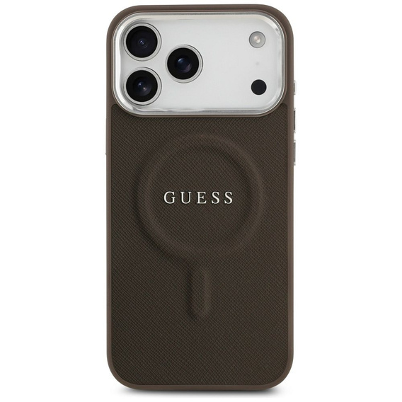 Etui GUESS do iPhone 17 Pro, Classic Logo, do MagSafe, brązowe
