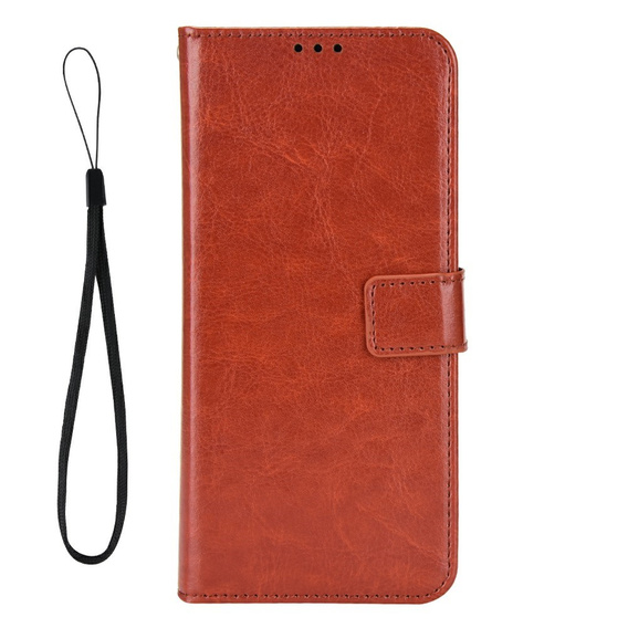 Etui z klapką do Honor Magic 7 Pro, Crazy Horse Wallet, brązowe