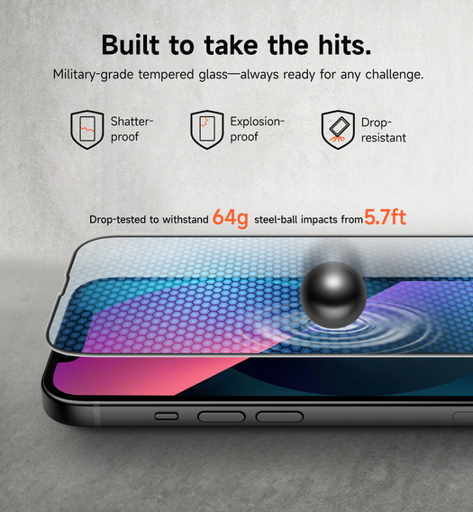 2x SURITCH Szkło Hartowane do iPhone 16e / 14 / 13 Pro, przezroczyste