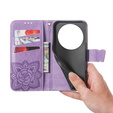 Etui z klapką do Honor Magic 8 Lite, Butterfly, fioletowe
