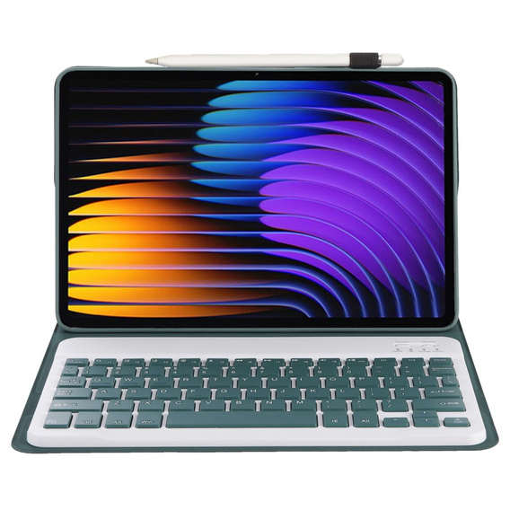 Etui z klawiaturą bluetooth do Xiaomi Pad 7 / 7 Pro, zielone