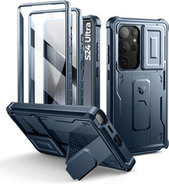 Etui pancerne do Samsung Galaxy S24 Ultra, Dexnor Full Body (Two Frames), granatowe