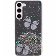 Etui do Samsung Galaxy S24, Glitter Butterfly, czarne