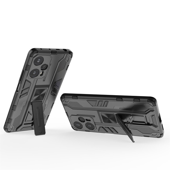 Etui do Xiaomi Poco F5, Military kickstand, czarne