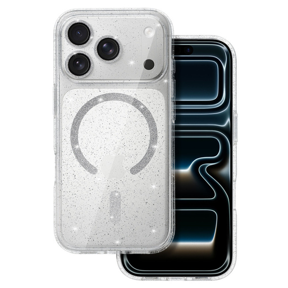 Etui do iPhone 17 Pro Max, ERBORD Glitter MagSafe, przezroczyste