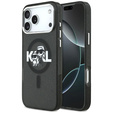 Etui Karl Lagerfeld do iPhone 17 Pro Max, IML Glitter Karl & Choupette Sketch Logo MagSafe, przezroczyste