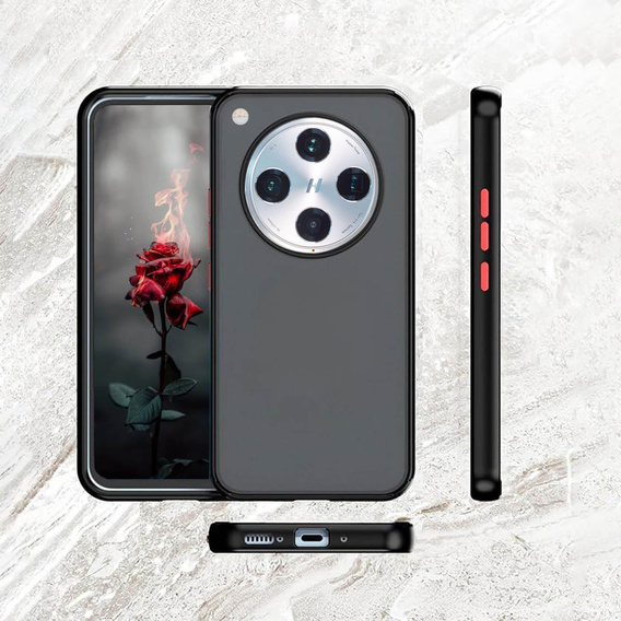 Etui silikonowe do Oppo Find X8 Pro, z ochroną aparatu, przezroczyste / czarne