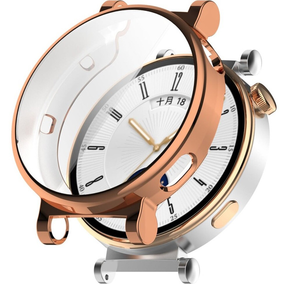 2w1 Etui z Osłoną na ekran do Huawei Watch GT 4 41mm, Różowe rose gold