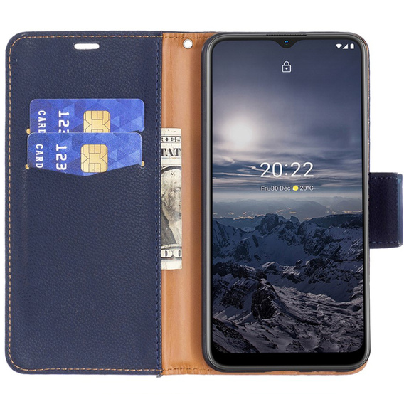 Etui z klapką do Nokia G11 / G21, Litchi Wallet Case, niebieskie