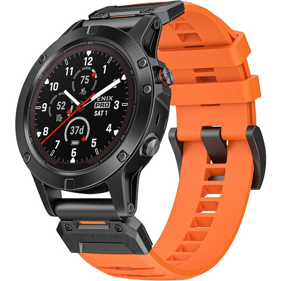 Pasek Silikonowy QuickFit do Garmin Fenix 22mm, Pomarańczowy