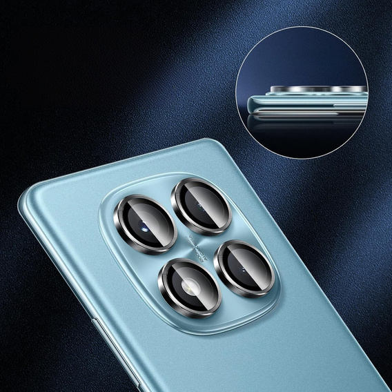 Szkło na aparat do Xiaomi Note 14 Pro 5G z aplikatorem do montażu, czarne