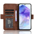 Etui z klapką do Samsung Galaxy A55 5G, Card Slot, brązowe