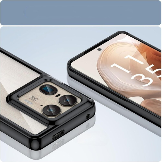 Etui do Motorola Edge 50 Ultra, Fusion Hybrid, przezroczyste / czarne