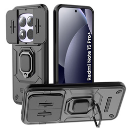 Etui do Xiaomi Redmi Note 15 Pro Plus 5G / Poco M8 Pro 5G, KickStand Camera Lens, czarne