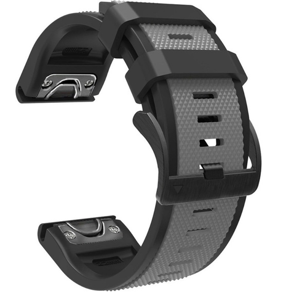 Pasek Silikonowy do Garmin Fenix 5/6/7 Forerunner 945/935, Szary / Czarny