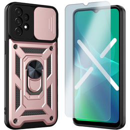 Zestaw Etui NOX Camera Slide do Samsung Galaxy A13 4G - Rose Gold + Szkło