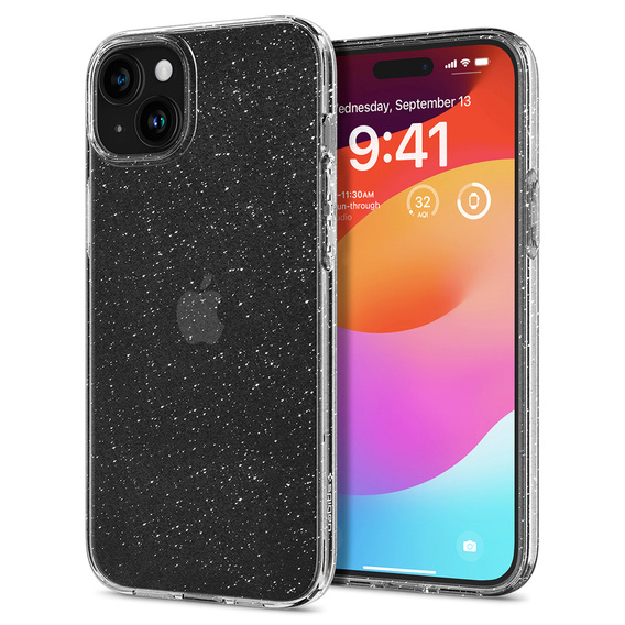 Etui Spigen do iPhone 15 Plus, Liquid Crystal Glitter, przezroczyste / brokatowe