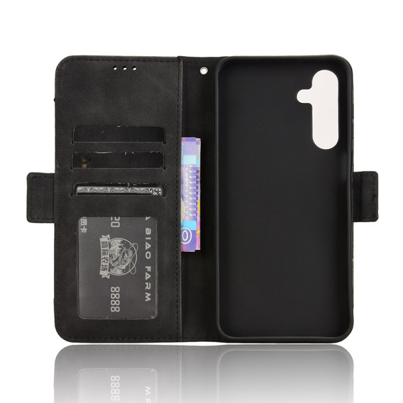Etui z klapką do Samsung Galaxy A17 5G, Card Slot, czarne