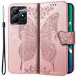 Etui z klapką do Realme C51, Butterfly, różowe rose gold