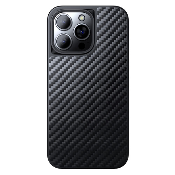 Etui Kevlar MAGSAFE do iPhone 13 Pro, obudowa plecki z TPU + Włókno węglowe, czarne