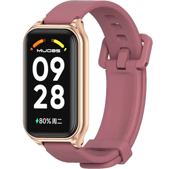 Pasek Silikonowy do Xiaomi Redmi Smart Band 2 / Xiaomi Smart Mi Band 8 Active, Bordowy